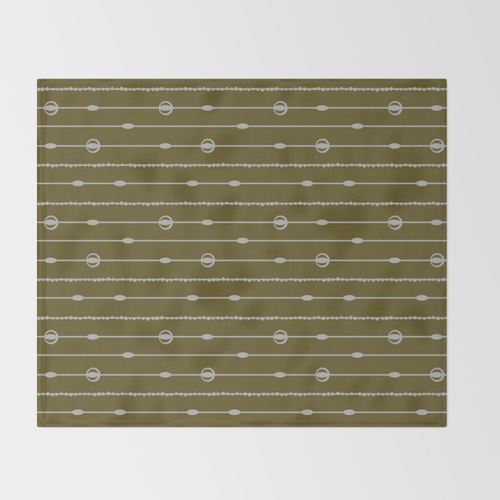 Olive Heritage Revival Stripes-Vintage Modern Elegance Throw Blanket Gallery Image 2