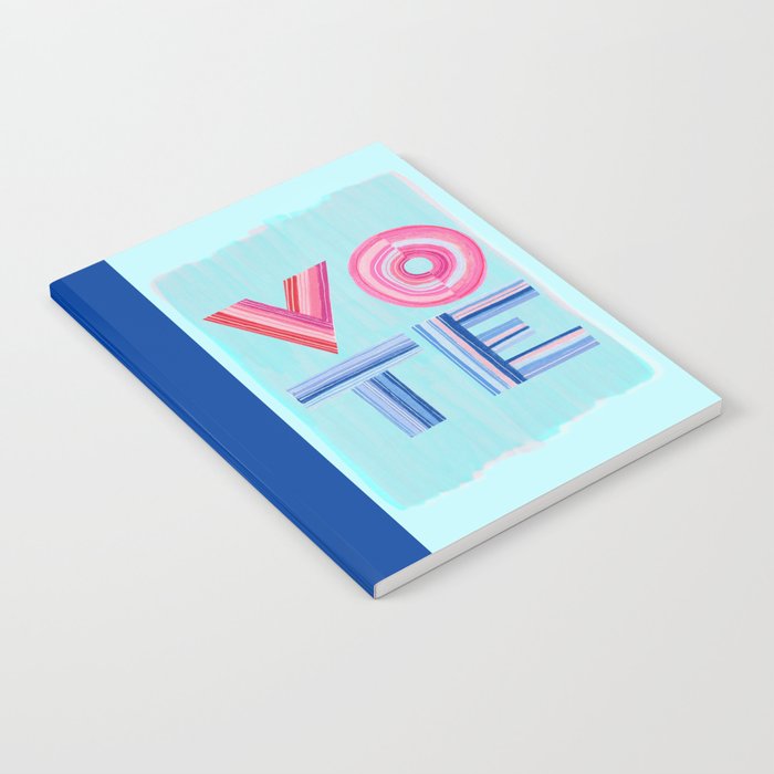Vote Hand Lettering on Blue Watercolor Background Notebook Gallery Image 2