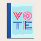 Vote Hand Lettering on Blue Watercolor Background Notebook Gallery Image 4