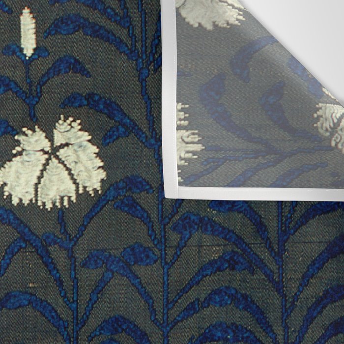 Antique White, Pink and Blue Floral Japanese Silk Print Wall Tapestry Gallery Image 3