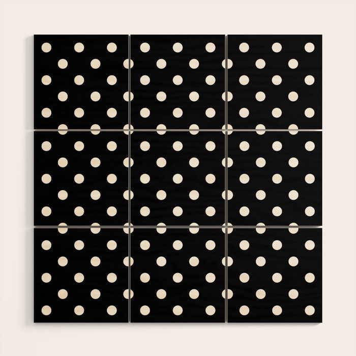 Classic Black & White Polka Dots Pattern Wood Wall Art Gallery Image 1
