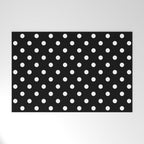 Classic Black & White Polka Dots Pattern Welcome Mat Gallery Image 1