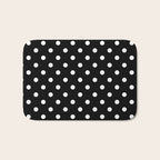 Classic Black & White Polka Dots Pattern Bath Mat Gallery Image 1