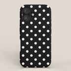 Classic Black & White Polka Dots Pattern iPhone Case Gallery Image 1