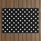 Classic Black & White Polka Dots Pattern Outdoor Rug Gallery Image 1