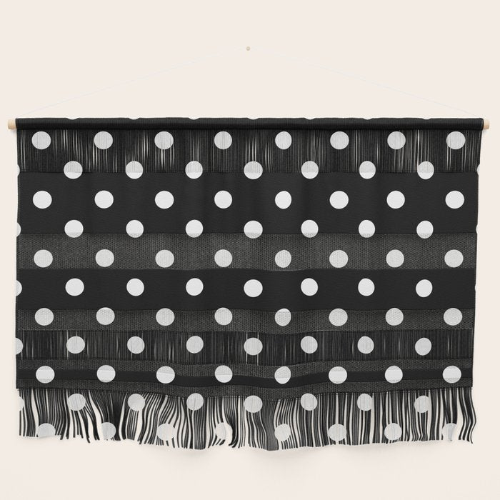 Classic Black & White Polka Dots Pattern Wall Hanging Gallery Image 1