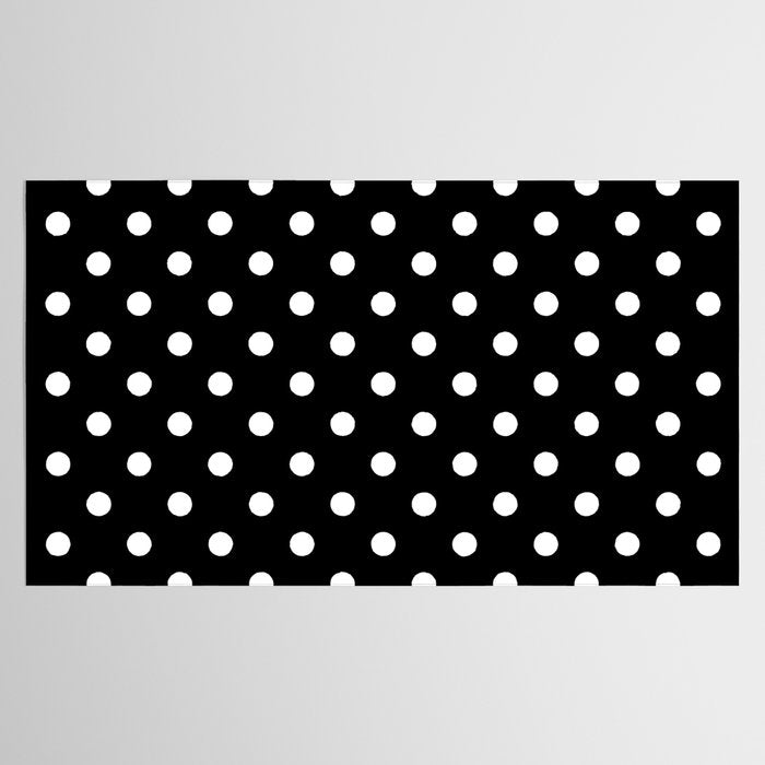 Classic Black & White Polka Dots Pattern Tablecloth Gallery Image 2