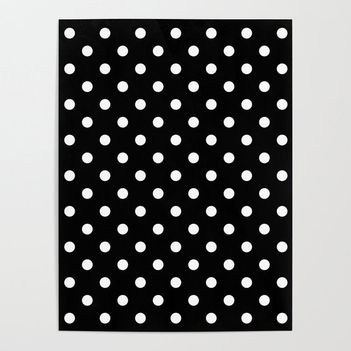 Classic Black & White Polka Dots Pattern Poster Gallery Image 1