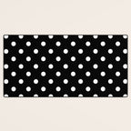 Classic Black & White Polka Dots Pattern Desk Mat Gallery Image 3