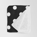 Classic Black & White Polka Dots Pattern Throw Blanket Gallery Image 3
