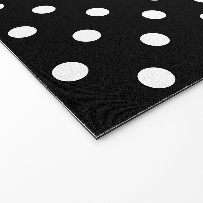 Classic Black & White Polka Dots Pattern Welcome Mat Gallery Image 2