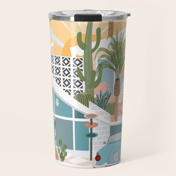 Retro Palm Springs Travel Mug Gallery Image 1