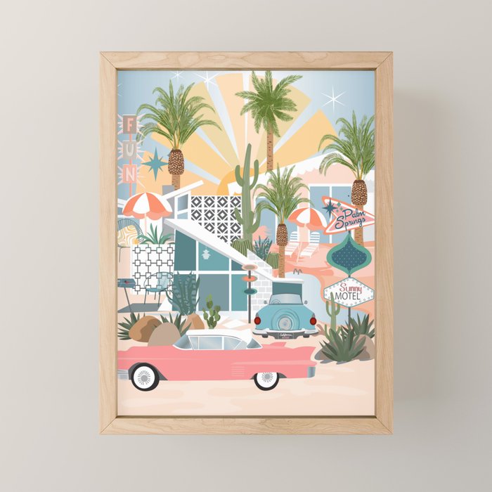 Retro Palm Springs Mini Art Print