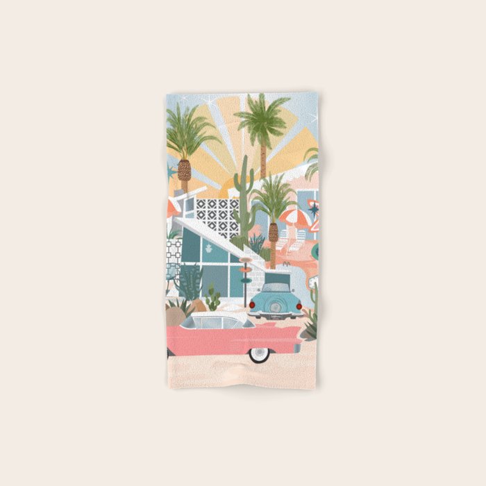 Retro Palm Springs Bath Towel Gallery Image 1