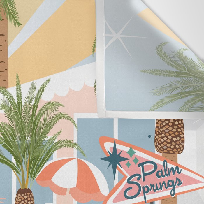 Retro Palm Springs Wall Tapestry Gallery Image 3
