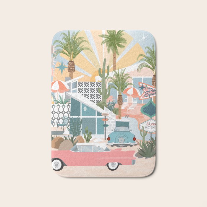Retro Palm Springs Bath Mat Gallery Image 1