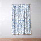 Coastal Daydreams Hand-Drawn Ocean Collage Pattern Window Curtain Gallery Image 3