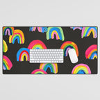 Abstract Rainbow Arcs â Charcoal Desk Mat Gallery Image 1