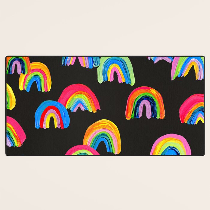 Abstract Rainbow Arcs â Charcoal Desk Mat Gallery Image 3