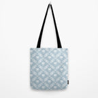 Vintage French Flower Blue Tote Bag Gallery Image 2