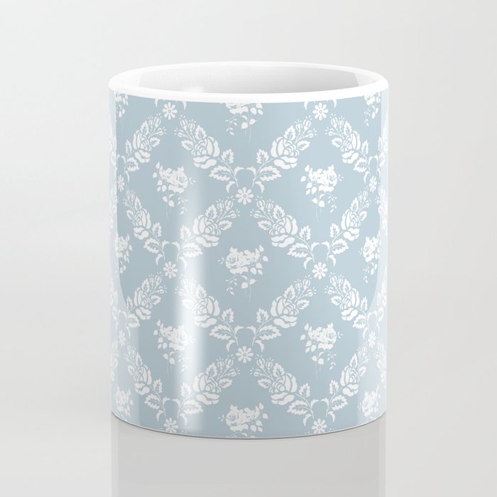 Vintage French Flower Blue Coffee Mug Gallery Image 4