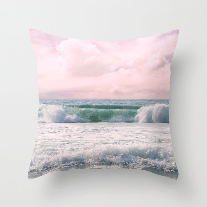 Tropical Beach Wave Roll Throw Pillow Gallery Image 6
