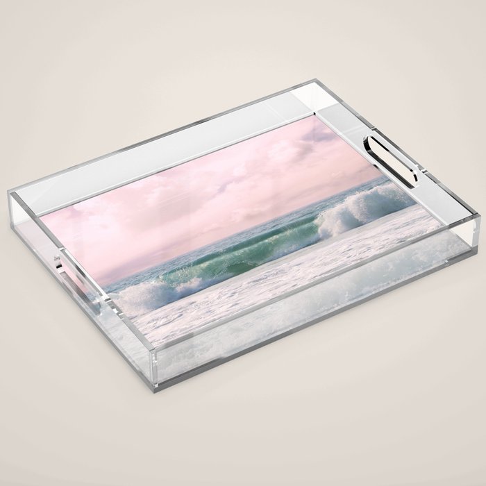 Tropical Beach Wave Roll Acrylic Tray Gallery Image 1
