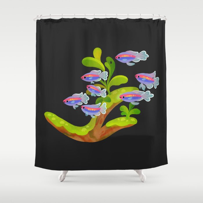 Freshwater fish and plants 1 Shower Curtain Gallery Image 1
