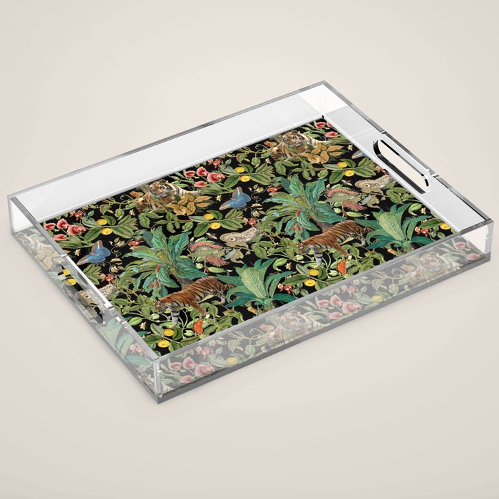 TIGER IN THE DARK JUNGLE Acrylic Tray Gallery Image 1