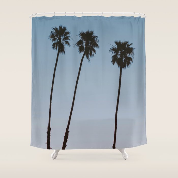 three palm trees iv / santa barbara, california Shower Curtain Gallery Image 1