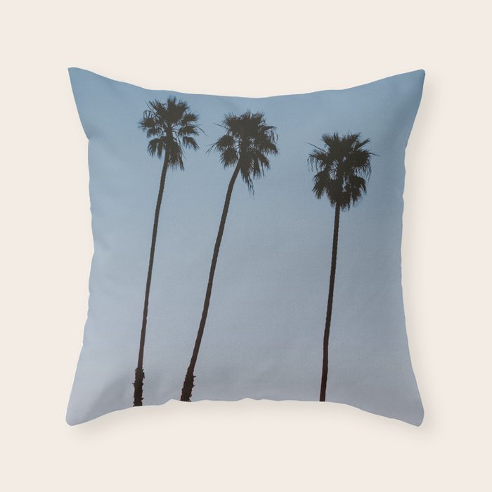 three palm trees iv / santa barbara, california Throw Pillow Gallery Image 1