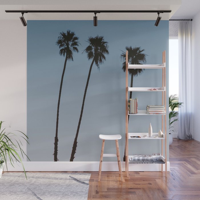 three palm trees iv / santa barbara, california Wall Mural Gallery Image 1