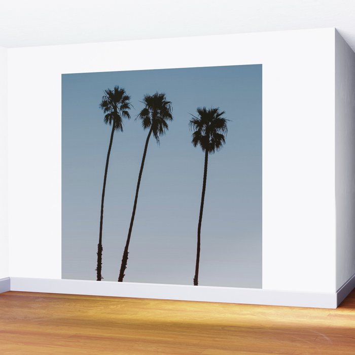 three palm trees iv / santa barbara, california Wall Mural Gallery Image 2