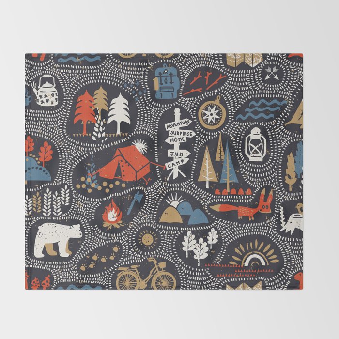 Hinking in the dark Throw Blanket Gallery Image 2