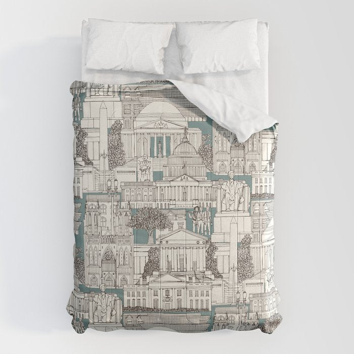 Washington DC toile juniper Comforter Gallery Image 1