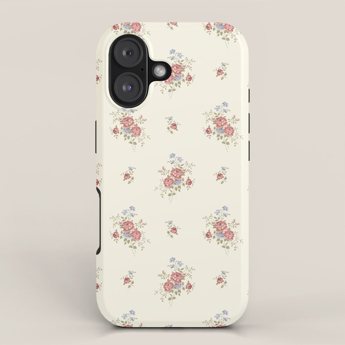 Vintage French Flower Small Cream iPhone Case Gallery Image 1