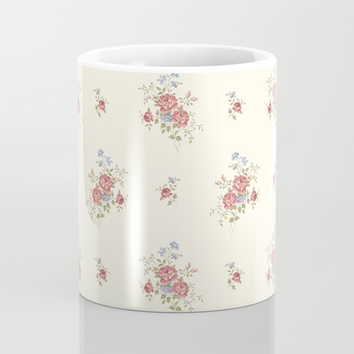 Vintage French Flower Small Cream Coffee Mug Gallery Image 4