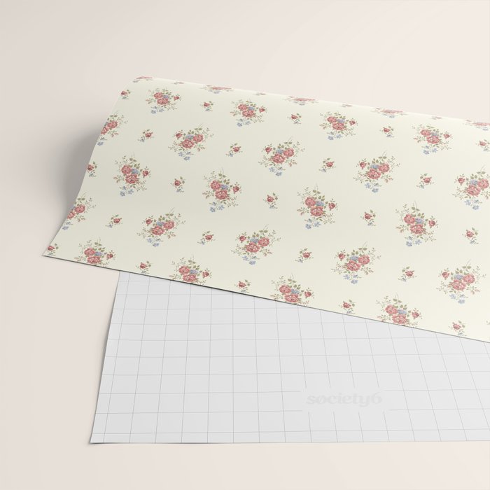 Vintage French Flower Small Cream Wrapping Paper Gallery Image 2