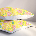 Coastal Oysters on the Beach in Lemon Yellow & Peach Pillow Sham Gallery Image 3
