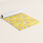 Coastal Oysters on the Beach in Lemon Yellow & Peach Yoga Mat Gallery Image 2