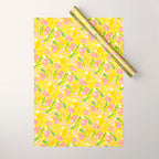 Coastal Oysters on the Beach in Lemon Yellow & Peach Wrapping Paper Gallery Image 1
