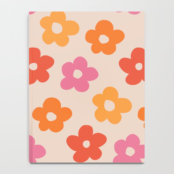 Retro 60s 70s Flowers Pattern #pattern #vintage Notebook Gallery Image 4