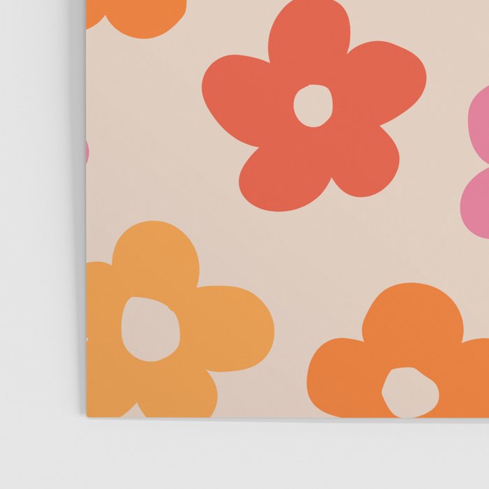 Retro 60s 70s Flowers Pattern #pattern #vintage Poster Gallery Image 3