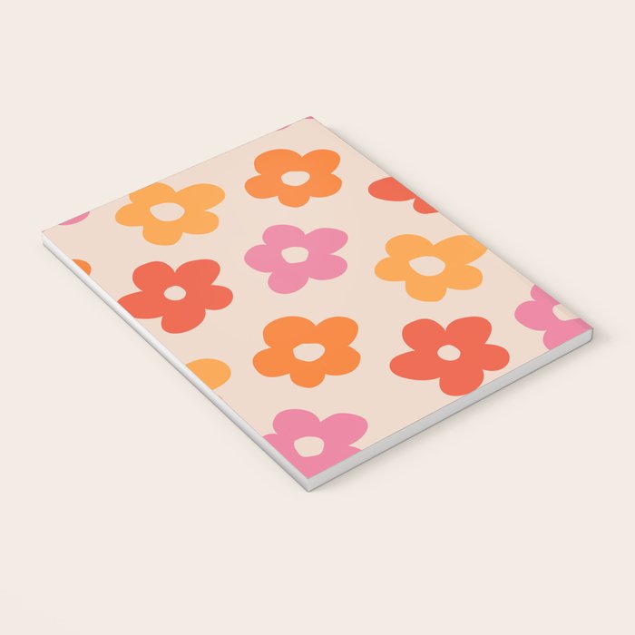 Retro 60s 70s Flowers Pattern #pattern #vintage Notebook Gallery Image 3