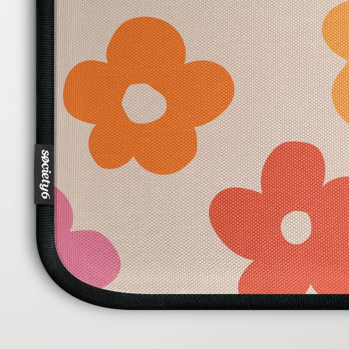 Retro 60s 70s Flowers Pattern #pattern #vintage Laptop Sleeve Gallery Image 3