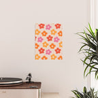 Retro 60s 70s Flowers Pattern #pattern #vintage Poster Gallery Image 2