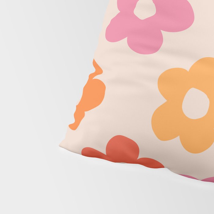 Retro 60s 70s Flowers Pattern #pattern #vintage Pillow Sham Gallery Image 4