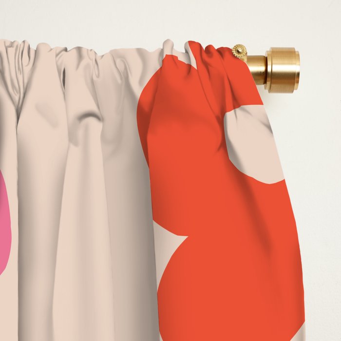 Retro 60s 70s Flowers Pattern #pattern #vintage Window Curtain Gallery Image 2