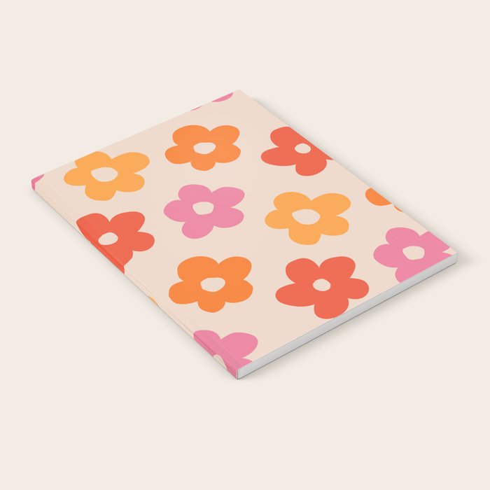 Retro 60s 70s Flowers Pattern #pattern #vintage Notebook Gallery Image 2