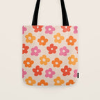 Retro 60s 70s Flowers Pattern #pattern #vintage Tote Bag Gallery Image 1